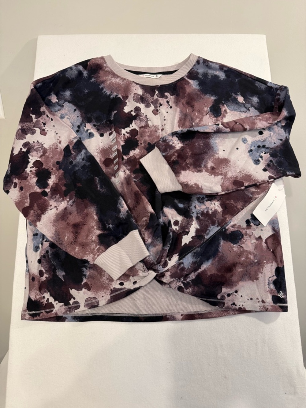 Women's Crewneck Sweatshirt in Mauve Abstract Print -
